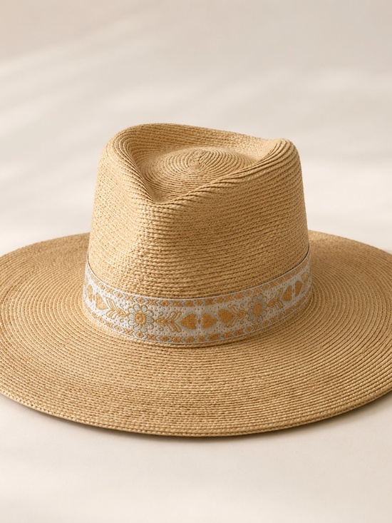 Lack Of Color Accessories - Lack of Color Indio Special Straw Fedora Hat Size Small 55cm